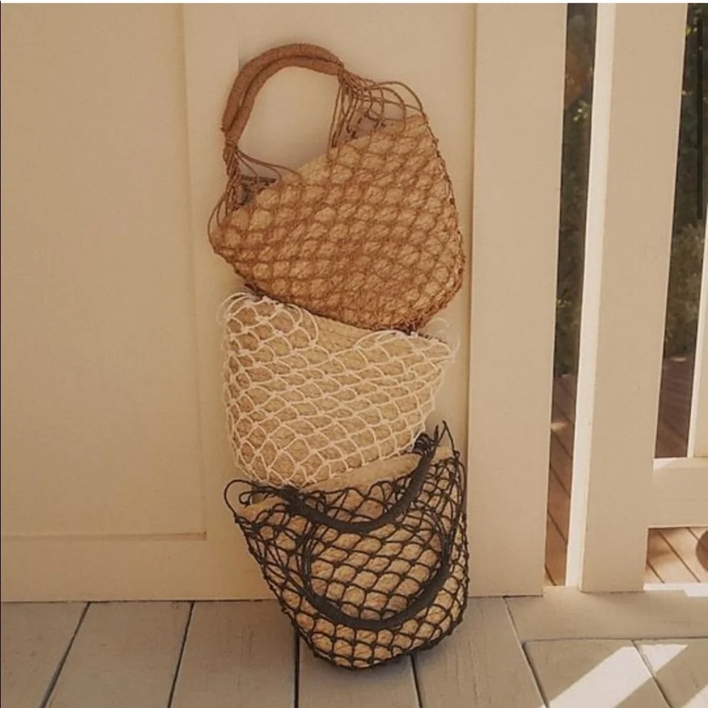 NWT J.Crew Sedona Basket Bag White Straw